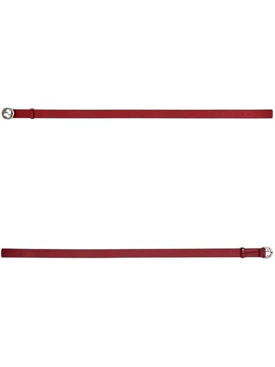 Gucci Belt Red Interlocking Waist 100 35 Leather Metal GG Logo Buckle main image 8